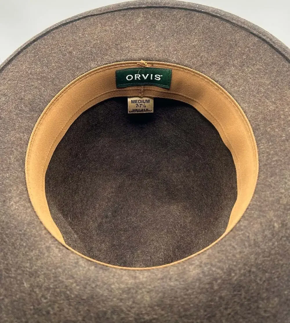 Orvis Wool Felt Fedora Hat with Leather Band
